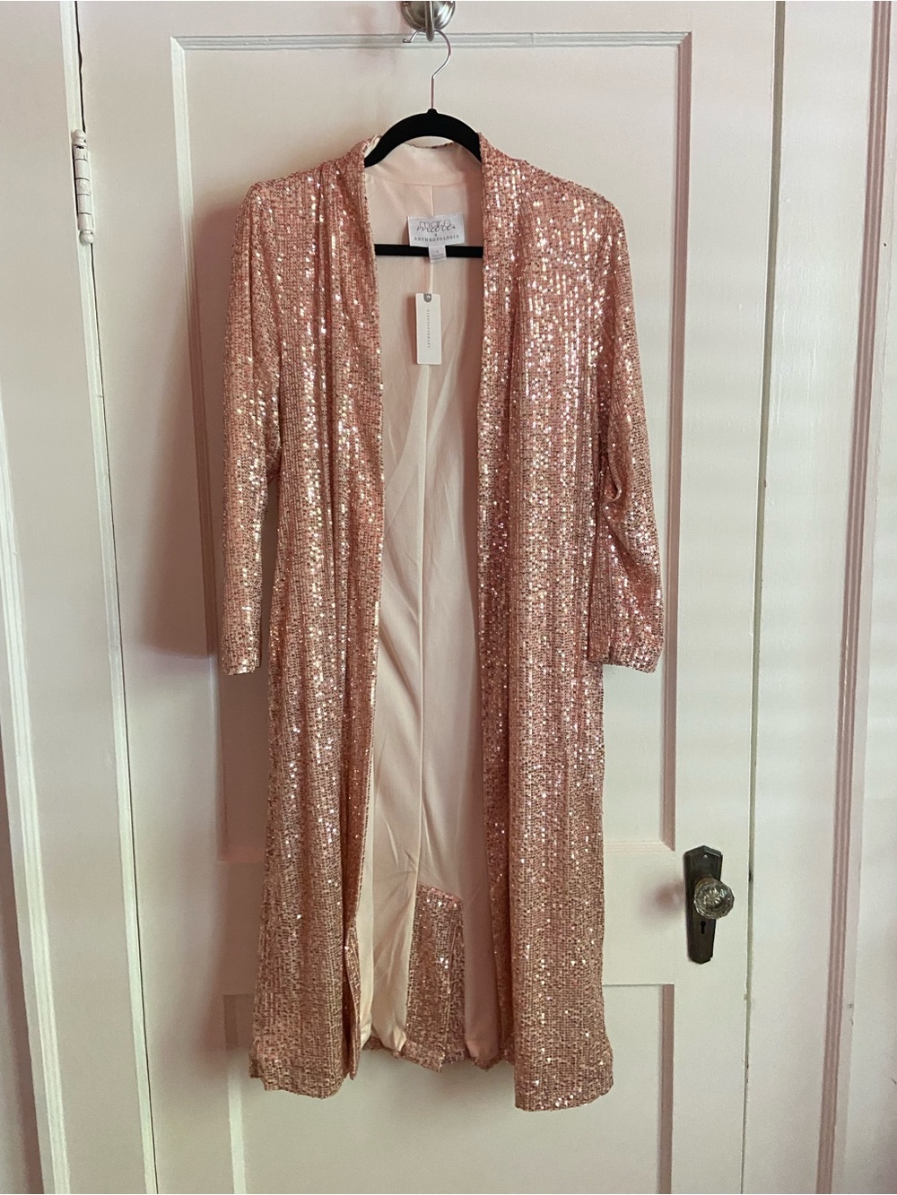 Maeve Rose Gold Sequin Duster
